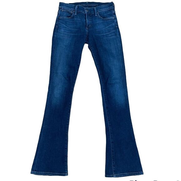 Citizens‎ of Humanity Emmanuelle Slim Boot Blue Jeans Flare Size 25 Low Rise - Picture 1 of 7